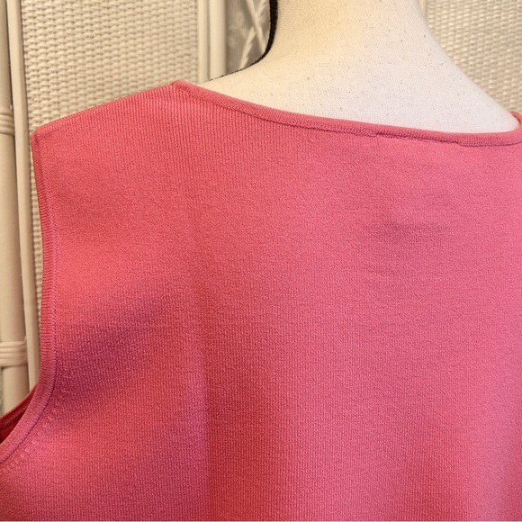Talbots Shell Sweater Coral Pink Sleeveless Knit Blend Scoop Neck Plus size 1X - Picture 5 of 14